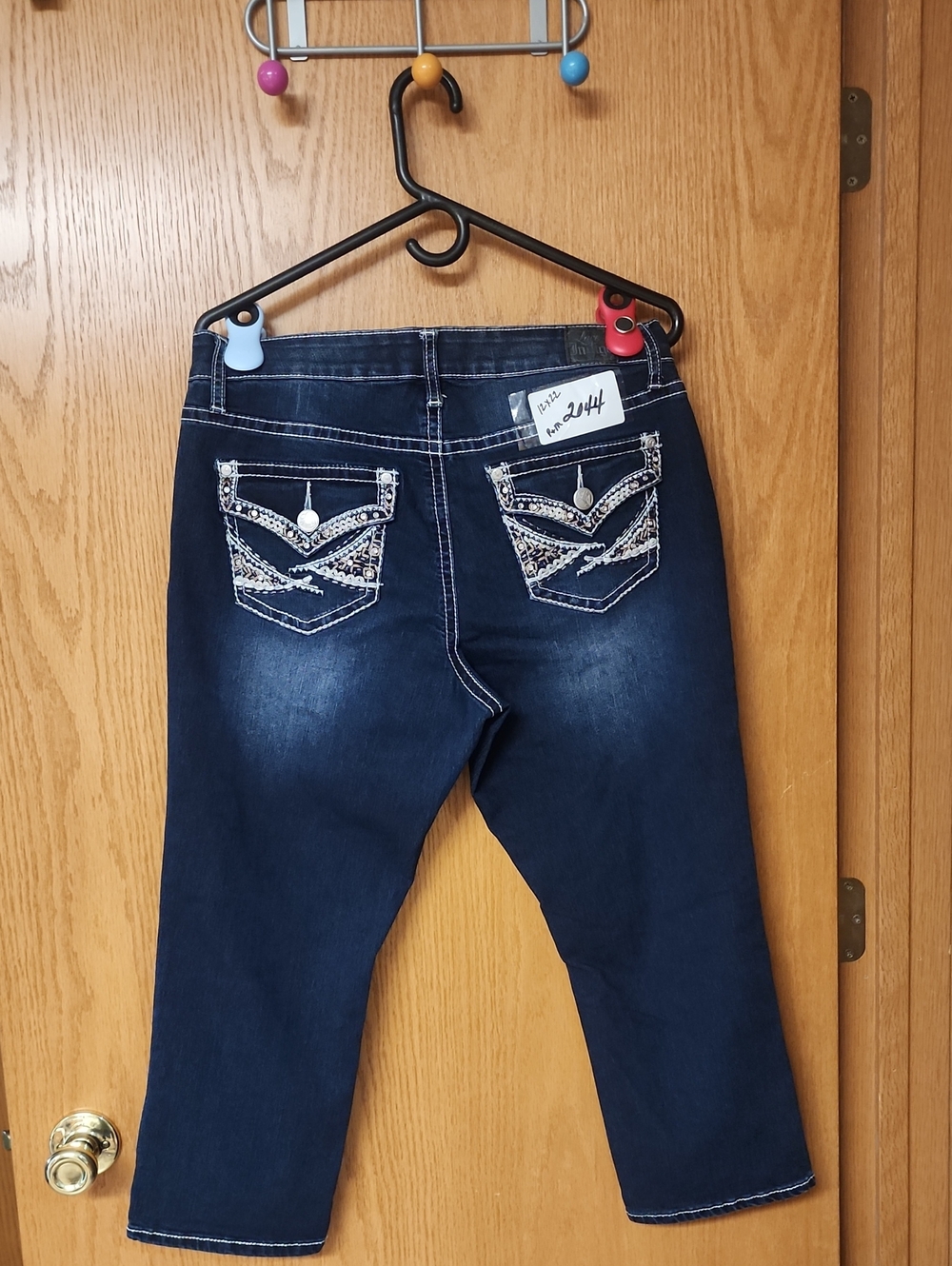 Love Indigo Dark Blue Women's Embroidered Pocket Jeans 12x22 number 2044